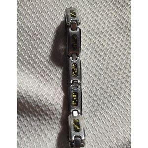 Men's‎ Green Carbon Fiber Tungsten Bracelet 8.5"